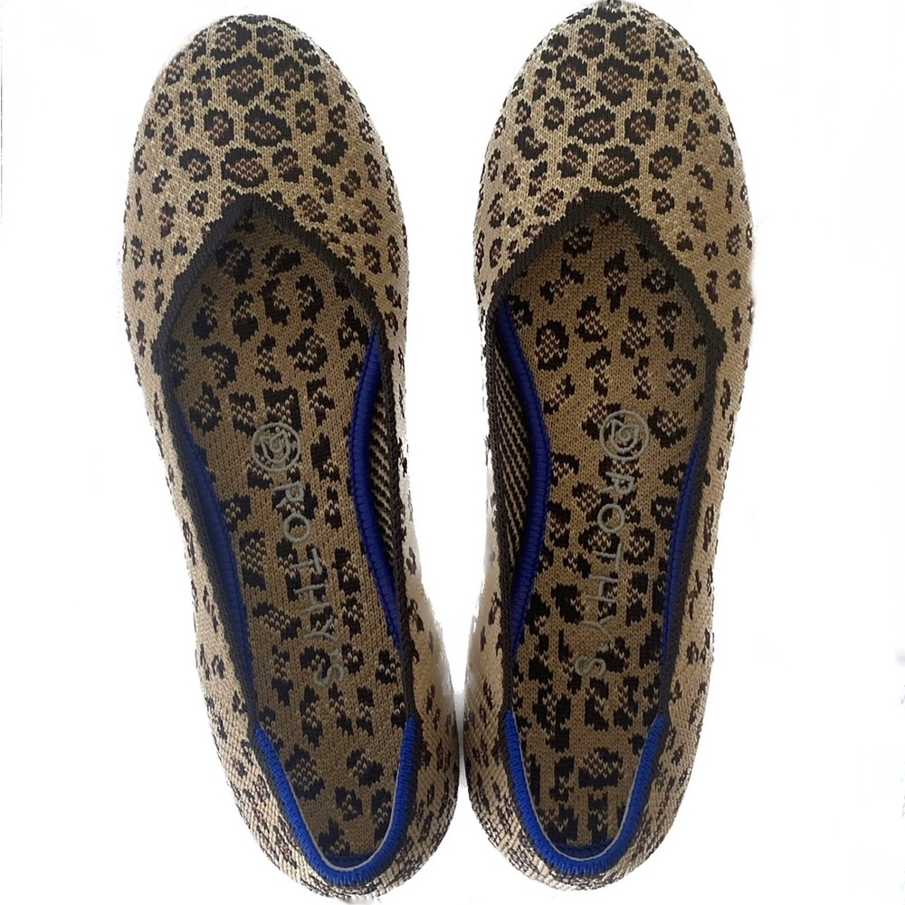 Rothy’s The Flat Round Toe Cheetah Print Size 8